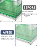 Bissap Bird Cage Seed Catcher, Universal Birdcage Net Nylon Adjustable Elastic Band Stretchy Skirts Mesh Cover for Parro