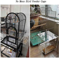 No Mess Bird Feeder for Cage, Automatic Acrylic Bird Feeder Seed Catcher Tray Cage with Stainless Steel Hooks for Small 