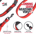Tuff Pupper Hands Free Adjustable Length Dog Leash | Lightweight for Running Jogging Walking | Padded Waist Belt (24-50 