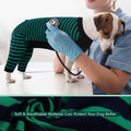 Kuoser Dog Recovery Suit with Anti Licking Rear Leg Sleeve, Green M
