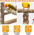 BNOSDM Natural Wood Bird Playground for Training & Playing, Parrot Perch Stand Jungle Gym with Detachable Tray & Stainless Feeder Cups Parakeet Cage Playstand for Budgie, Cockatiel, African Grey