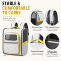 Vivicreate Cat Backpack Carrier for Dogs and Cats Kittens Rabbits, Foldable Mesh, Cat Carrier Backpack 15 Lbs, Pet Backpack Carrier for Walking, Camping and Cycling (Gray)