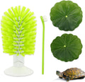 2 Pcs Turtle Brush with Suction Cups, 2 Large Decorative Duckweed, Turtle Tank Accessories, Not Easy to Peel, Shell Exfo