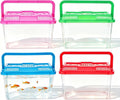NOLITOY 4 pcs Thick Plastic Portable Fish Tank Mini Aquarium Travel Carrier