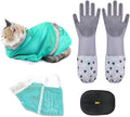 Pet Grooming Long Sleeve Washing Gloves feature silicone grooves design, ideal for both cats and dogs. This set includes