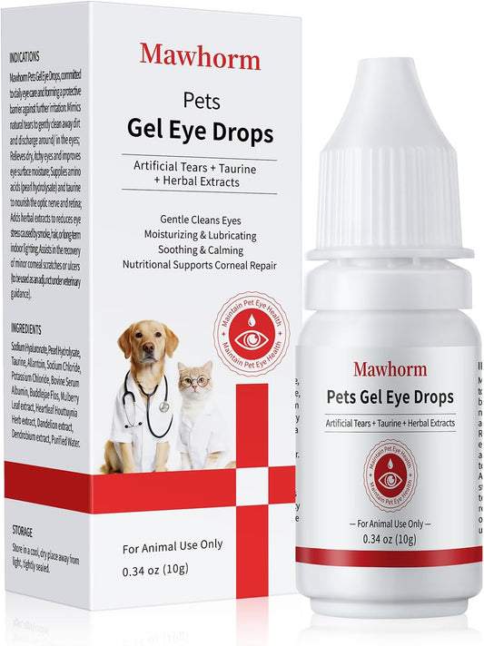 1% Hyaluronic Moisturizing Gel Eye Drops for Dogs & Cats - Gentle 0.34 oz