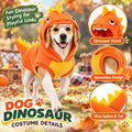 Kuoser Dog Dinosaur Halloween Costume, Funny Fleece Pullover Dog Hoodie