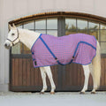 Equinavia Fryd 100% Cotton Stable Blanket for Horses | No Fill - Pink Flambe/Galaxy Blue - 82 in
