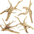 Tfwadmx Natural Driftwood for Aquarium, 6-8" 4 Pcs Wood Aquarium Decorations Fish Tank Log Reptile Tree Branches, Assort