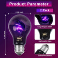 LUCKY HERP Reptile Heat Lamp 50W 2 Pack, Reptile Night Heat Bulb, Reptiles & Amphibians Basking Spot Light Bulb for Bear