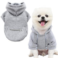 Jecikelon Dog Hoodies for Small Dogs with Zipper Pocket, Soft Fleece Puppy Clothes with Rope Hat, Warm Winter Outfits Cold Weather Coats, Cute Sweatshirt Chihuahua Costume (Medium, Y02-Grey)
