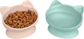 Kitty City Elevated Cat Bowls (Set of 2), Whisker-Friendly Raised Cat Food & Water Dishes, Modern Pedestal Design, Dishw