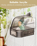 Pawfly Bird Bath for Cage, Parakeet Bath, Parakeet Bird Bath, Bird Cage Bath for Feeding & Resting, Acrylic Bathtub Box for Parrot, Cockatiel, Budgie, Canary Lovebird & Finch