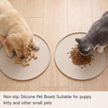 Round Silicone Pet Food Mats for Floor Waterproof, 10in Cat Food Bowl Non Slip Mat Waterproof Non-slip Feeding Bowl Mats