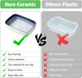 Ceramic Feeding Bowls for Small Animals, Ideal for Hamster, Guinea Pig, Hedgehog and Gerbil (Blue + Green + Brown)