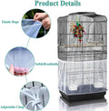 ASOCEA Bird Cage Seed Cather,Universal Adjustable Birdcage Cover Skirt Nylon Mesh Netting Parrot Parakeet Macaw African Round Square Cages Cover