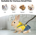 Escape Proof Rabbit Harness and Leash Set - Adjustable Breathable Bunny Vest with Padded Straps for Outdoor Training, Wa