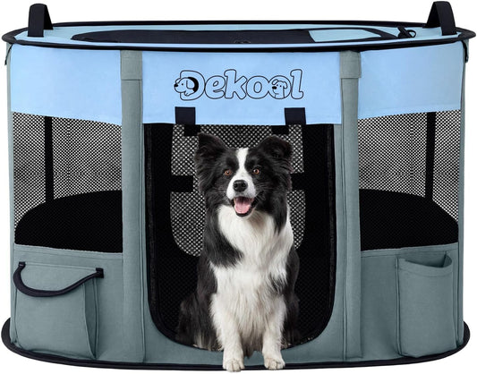 Foldable Pet Playpen, Portable Crate for Dogs & Cats, Indoor Outdoor Travel