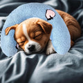 Lystaii Cat Pillow for Indoor Pet Cat Dog Calming Pillow Soft Fluffy Cat Bed Pillow Dog Neck Pillow Pet Toy Half Donut A
