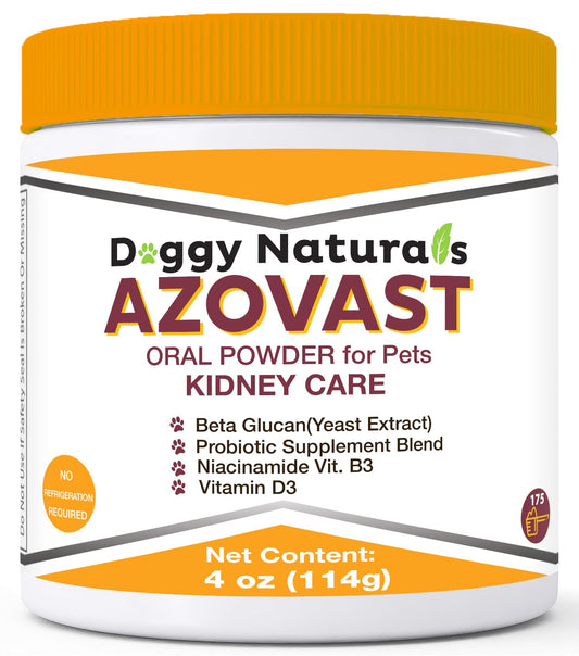 Azovast Powder Kidney Restores & Kidney Powder for Dogs & Cats, (4 Oz) - (175 Scoop/Jar) NO Refrigeration Required - Help Support Kidney Function & Manage Renal Toxins (Made in U.S.A) (4 Oz)