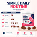 Heart Support for Dogs, Taurine & CoQ10 Soft Chews with L-Carnitine, EPA & DHA, Cardiovascular Support, Senior Heart Hea