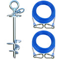 TOPKNOT Dog Tie Out Cable and Stake for Yard,with 2x20FT Heavy Duty Cables,360°Swivel Dog Run Anchor- No Tangle,Runner for Yard - Up to 200LBS,Ideal for Outdoor Camping