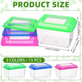 LemonRoad 15 Pcs Plastic Reptile Terrarium Carrier Cage