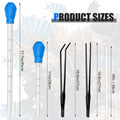 2 Pieces Aquarium Coral Feeder with 2 Pieces Stainless Steel Straight and Curved Feeding Long Tweezers, Acrylic Coral Sp