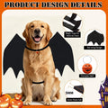 Dog Halloween Costumes for Large Dogs, Dog Bat Wings with Pumpkin Bell Pet Halloween Cosplay Party Dress Up