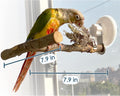 Portable Bird Perch Stand- T-Shaped Natural Apple Wood with Vacuum-Grip Suction Cup for Windows, Flat Tiles, Bath/Car/Travel - Durable & Safe for Parrots, Cockatiels, Lovebirds (Small to Medium Birds)