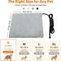 Toozey Small Pet Heating Pad, 6 Adjustable Temperature Dog Cat Heating Pad with Timer, Waterproof Heated Cat Bed with Chew Resistant Cord, Indoor Electric Pet Heated Mat 18x16in