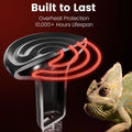 REPTITRIP Dual Reptile Light Fixture with 100W Daytime Heat Bulb & 100W Nighttime Ceramic Heat Emitter, 2 Independent Sw