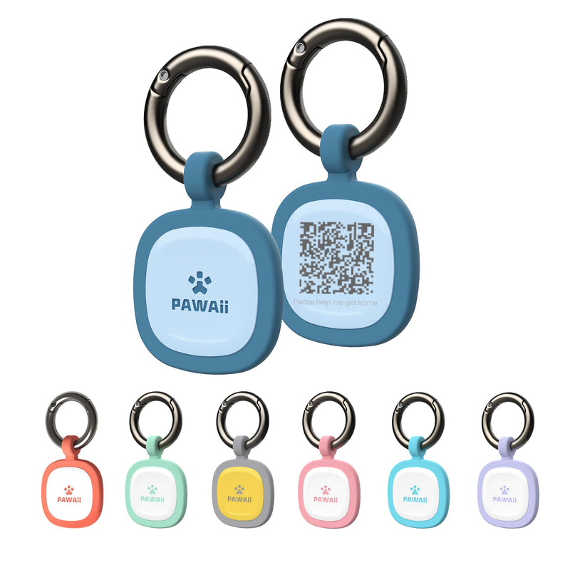 Pawaii Silent Silicone Dog ID Tag, QR Code Pet Tag with Updatable Digital Pet Profile, Emergency Contacts, QR Scan Alerts, No App or Subscription, 1 Pack, Deep Sea Blue