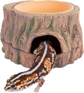 3 in 1 Reptile Hide Cave with Detachable Base & Humidity Dish, Essential Tank Terrarium Decor Humid Hideout Accessories 