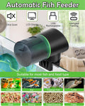Automatic Fish Feeder for Aquarium Easy Setup & 4 Timers Black