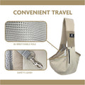 Dog Carrier Sling for Small Dogs & Cats, Puppy Sling Bag with Drawstring Mesh Opening, Safety Clip, Zipper Storage Pocke