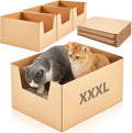 Lounsweer 4 Pack XXL Disposable Litter Boxes, Jumbo Cardboard High Sided