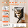 LIBBEPET Thin Cat Door, Safety Pet Door for Cats Up to 25 lbs, Interior Cat Door with 4 Way Locking for Window, Sliding Door and Cat House, Easy to Install, Extra Large