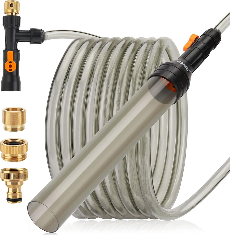 hygger Upgrade Aquarium Water Changer Kit, Semi-Automatic Fish Tank Gravel Cleaner, with 25 FT Water Hose, Flow Control 