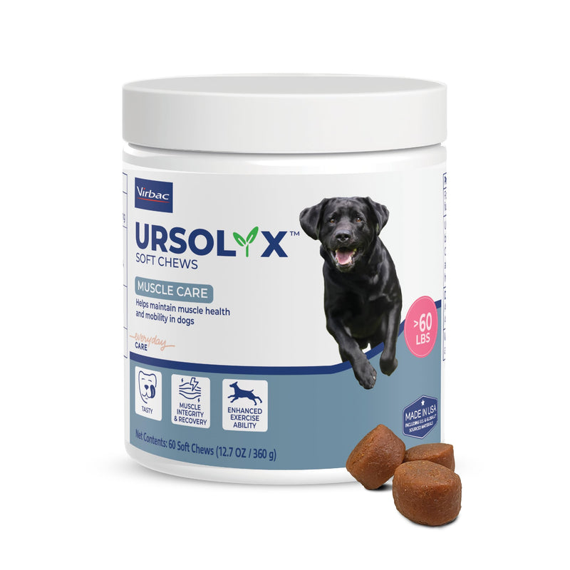 Virbac URSOLYX™ Soft Chews for Dogs | Muscle Health Support for Senior, Active or Recovering Dogs, Large Over 60lbs | 60 Count 2- Month Supply