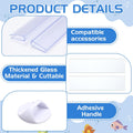 Sawysine 2 Set Aquarium Glass Canopy 19.33" x 9.65" x 0.12" Aquarium Fish Tank Lid 10 Gallon Canopy Cover with Center Br
