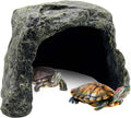 BNOSDM Reptile Hideout,Tortoise Hide Cave,Resin Rock,Bearded Dragon Hideaway,Turtle Basking Platform,Reptiles Habitat De