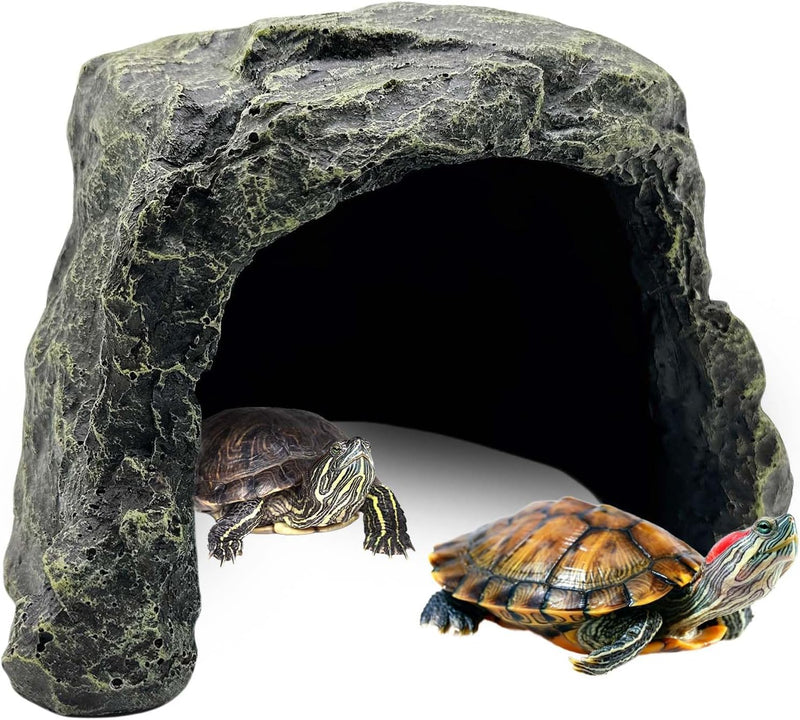 BNOSDM Reptile Hideout,Tortoise Hide Cave,Resin Rock,Bearded Dragon Hideaway,Turtle Basking Platform,Reptiles Habitat De