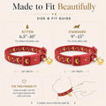 waaag Cat Collar, Gold Moons and Stars Cat Collar, Safety Breakaway Cat Collar with Bell, Glow in the Dark (Kitten 6.5"-10" Neck, Scarlet)