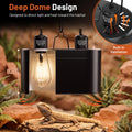 Dual Reptile Light Fixture, Dome Heat Lamp with Independent Switches, E26 Ceramic Sockets, Max 160W Each, for Basking, U