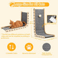 Nxwjoy Cat Scratch Pad Felt Cat Scratcher for Indoor Cats Scratching Board Scratchers for Large Cat Scratch Furniture Protector with Ball Kitten Toys L Shape 26.8 Inch Grey