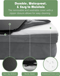 Spotted Play Orthopedic Dog Bed with Sides - Dog Sofa Beds for Medium Dogs, Supportive Foam Pet Couch Bed with Washable Removable Cover, Waterproof Lining and Non-Slip Bottom, Grey - M