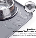 Dog Food Mat, 23.6 x 15.7in Silicone Dog Bowl Mat, Pet Feeding Mat, Gray