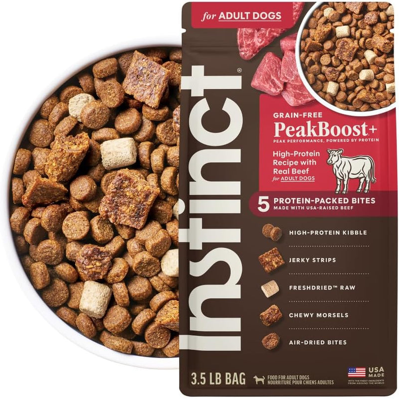Instinct PeakBoost Dry Dog Food, 5 Protein-Powered Pieces, Beef, 3.5 lb.
