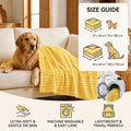 Small Emotional Support Blanket Yellow, Security Calming Dog Blanket, Faux Rabbit Fur Polyester Material for Dog Indoor 